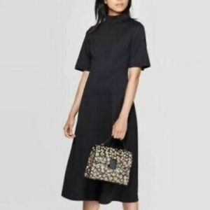 (L) Who What Wear Short Sleeve A-Line Midi Dress